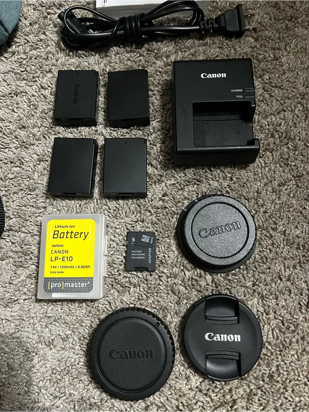 Canon EOS 4000D Digital SLR Camera W/ 18-55mm Len & Battery Parts Or Repair